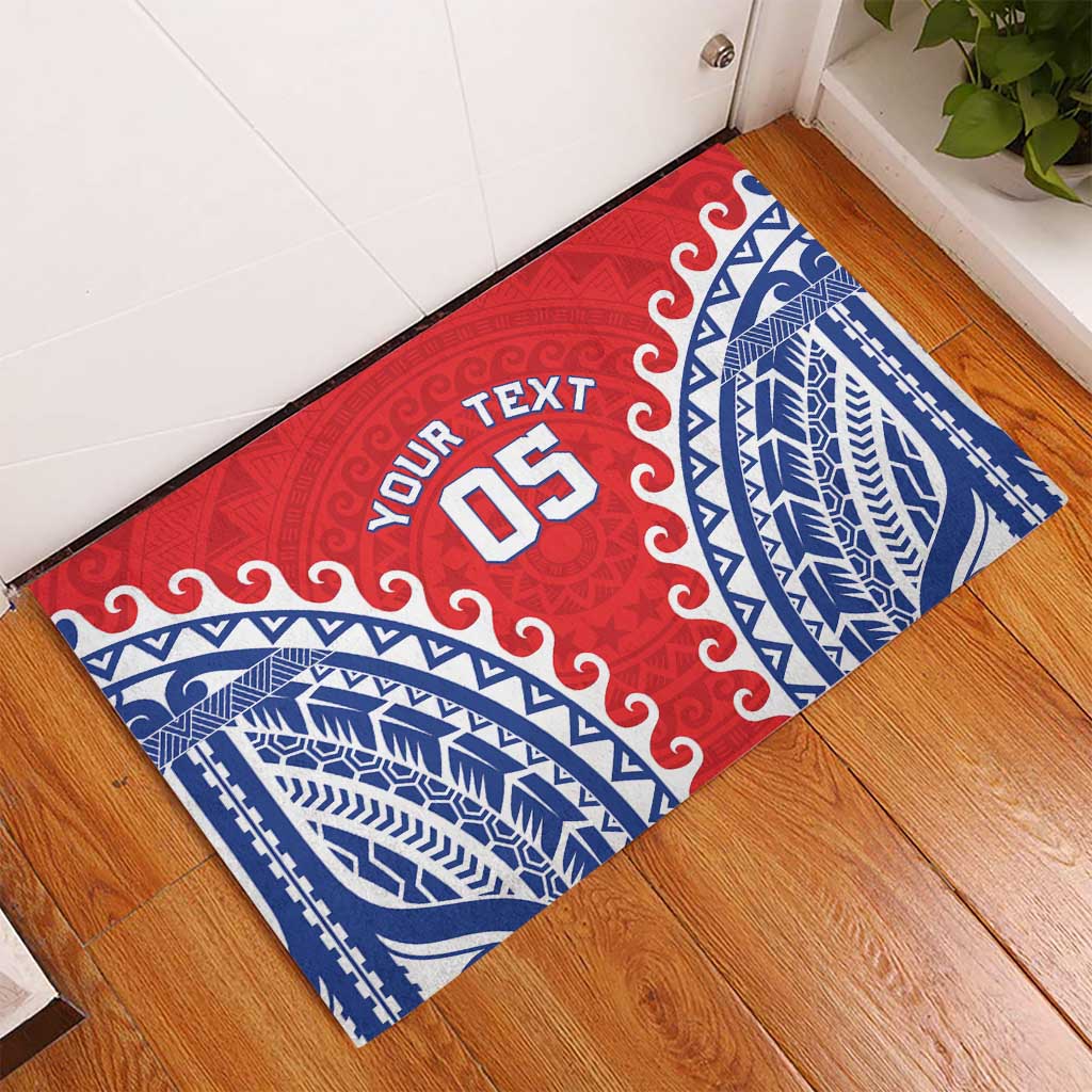 Custom Tuamotu Archipelago Rubber Doormat Polynesian Tribal Tattoo