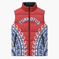 Custom Tuamotu Archipelago Sleeveless Puffer Jacket Polynesian Tribal Tattoo