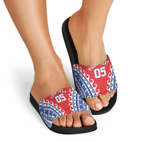 Custom Tuamotu Archipelago Slide Sandals Polynesian Tribal Tattoo