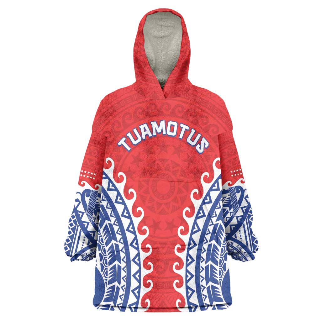 Custom Tuamotu Archipelago Wearable Blanket Hoodie Polynesian Tribal Tattoo