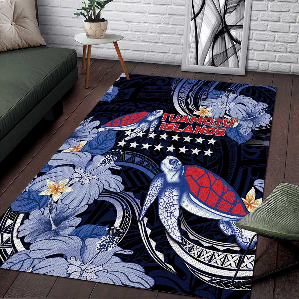 Tuamotu Islands Area Rug Polynesian Pattern With Turtle LT05 Black - Polynesian Pride