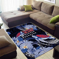 Tuamotu Islands Area Rug Polynesian Pattern With Turtle LT05 - Polynesian Pride