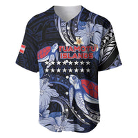 Tuamotu Islands Baseball Jersey Polynesian Pattern With Turtle LT05 Black - Polynesian Pride