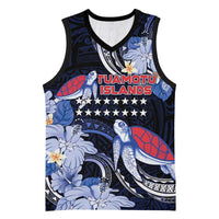 Tuamotu Islands Basketball Jersey Polynesian Pattern With Turtle LT05 Unisex Black - Polynesian Pride