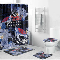 Tuamotu Islands Bathroom Set Polynesian Pattern With Turtle LT05 Bathroom Set (4 pcs) Black - Polynesian Pride