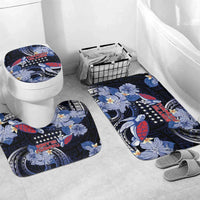Tuamotu Islands Bathroom Set Polynesian Pattern With Turtle LT05 Mat Set Only (3 pcs) One Size Black - Polynesian Pride