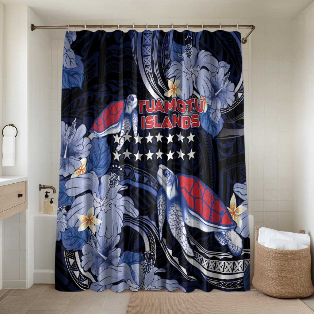 Tuamotu Islands Bathroom Set Polynesian Pattern With Turtle LT05 Shower Curtain Only Black - Polynesian Pride