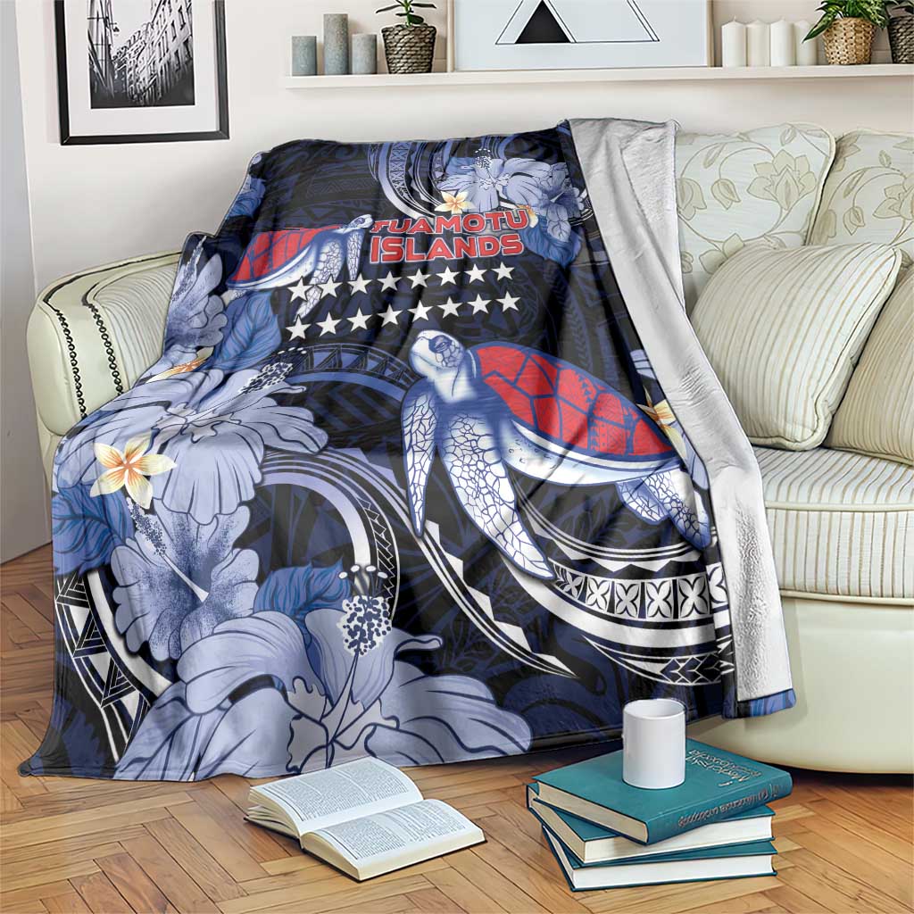 Tuamotu Islands Blanket Polynesian Pattern With Turtle LT05 Black - Polynesian Pride