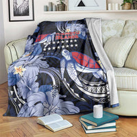 Tuamotu Islands Blanket Polynesian Pattern With Turtle LT05 Black - Polynesian Pride