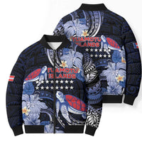 Tuamotu Islands Bomber Puffer Jacket Polynesian Pattern With Turtle LT05 - Polynesian Pride