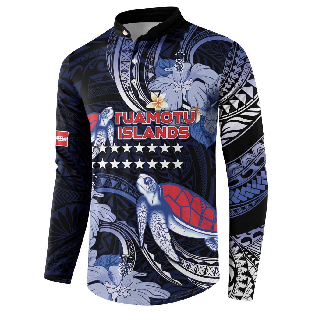 Tuamotu Islands Button Sweatshirt Polynesian Pattern With Turtle LT05 - Polynesian Pride