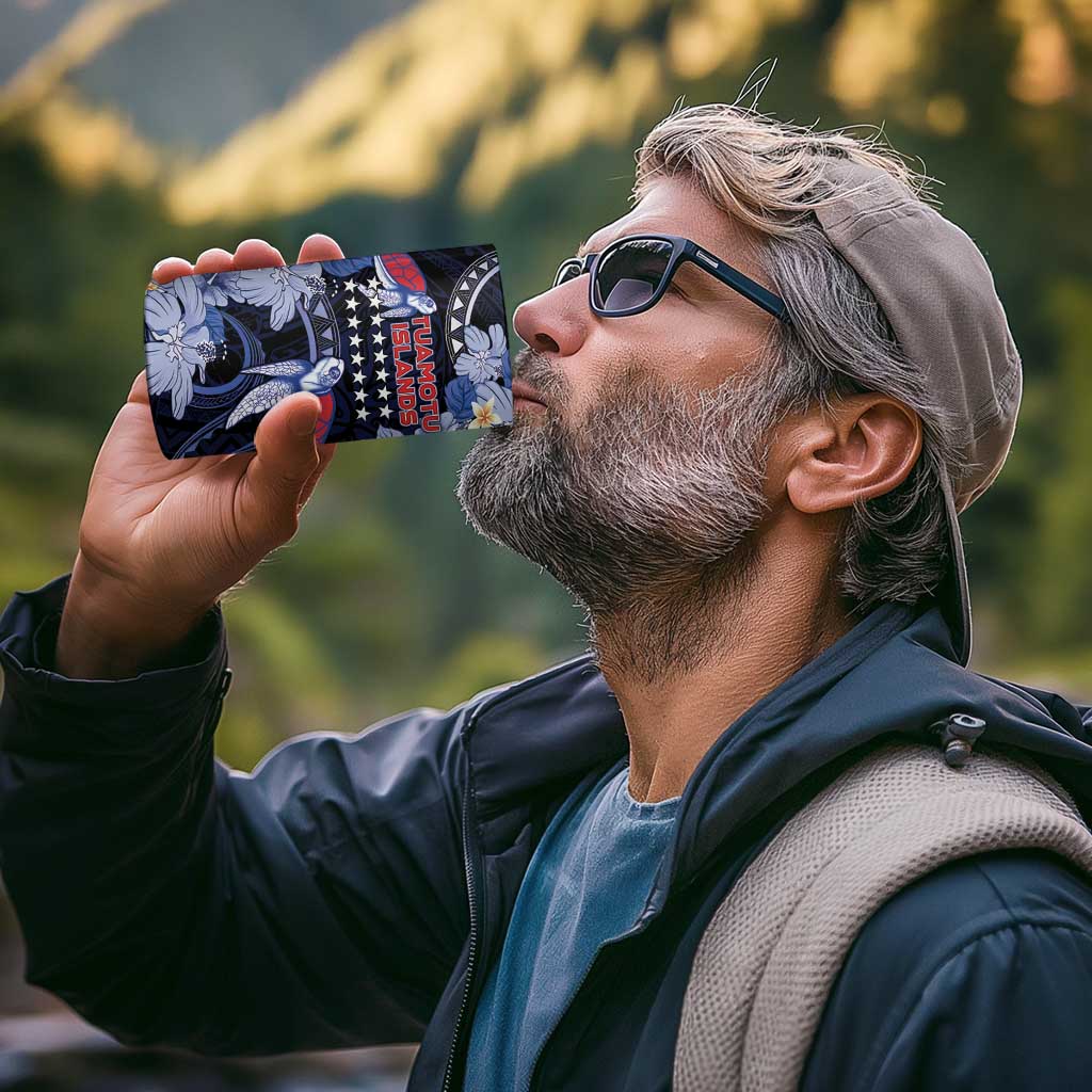 Tuamotu Islands 4 in 1 Can Cooler Tumbler Polynesian Pattern With Turtle