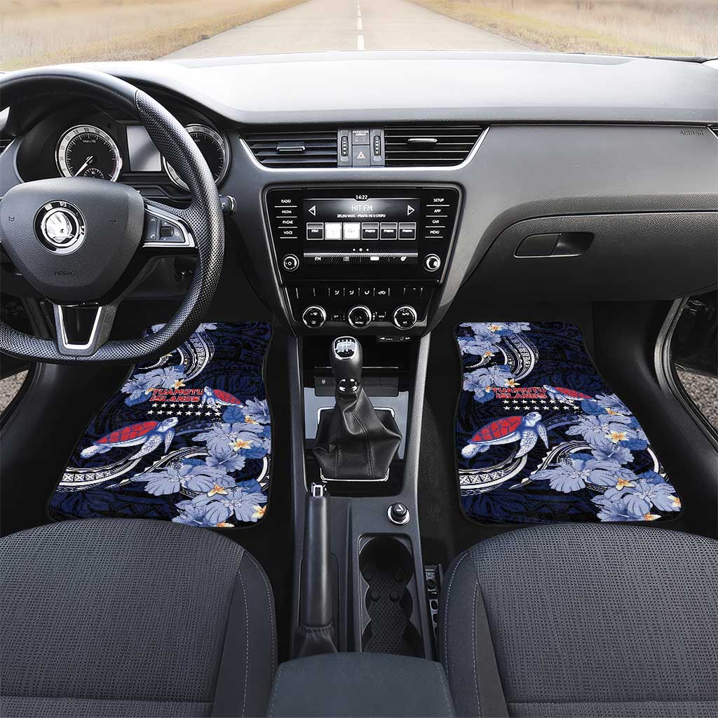 Tuamotu Islands Car Mats Polynesian Pattern With Turtle