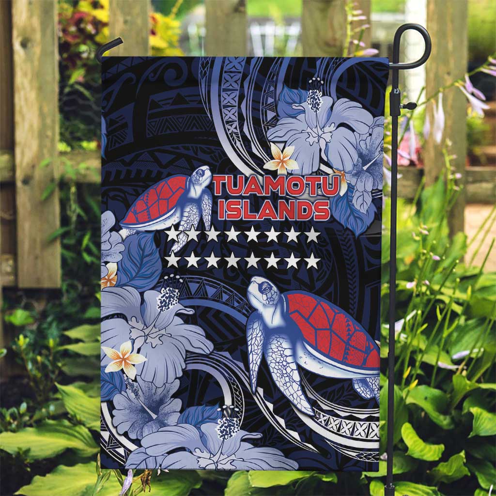 Tuamotu Islands Garden Flag Polynesian Pattern With Turtle LT05 Garden Flag Black - Polynesian Pride