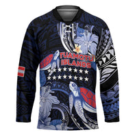 Tuamotu Islands Hockey Jersey Polynesian Pattern With Turtle LT05 Unisex Black - Polynesian Pride