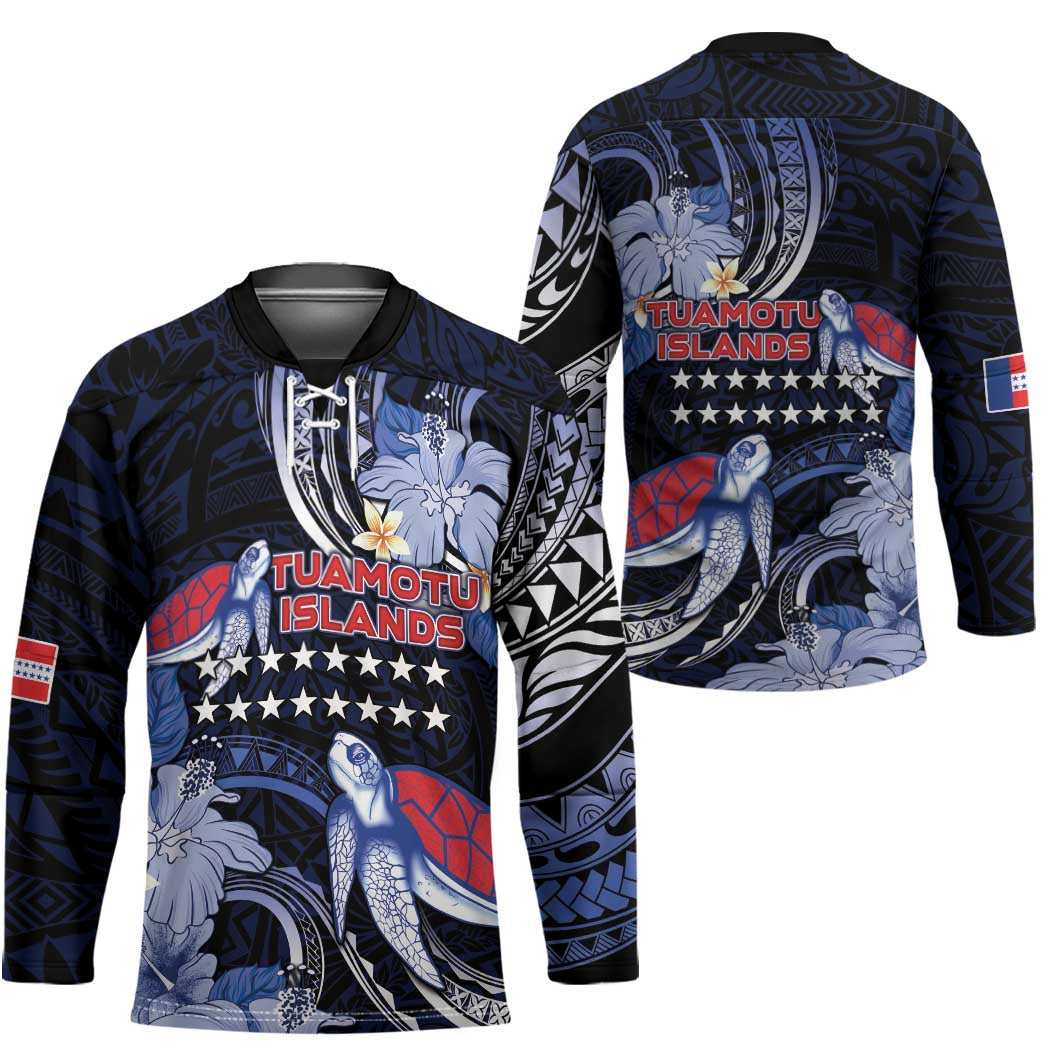 Tuamotu Islands Hockey Jersey Polynesian Pattern With Turtle LT05 - Polynesian Pride