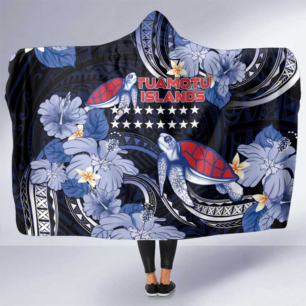 Tuamotu Islands Hooded Blanket Polynesian Pattern With Turtle