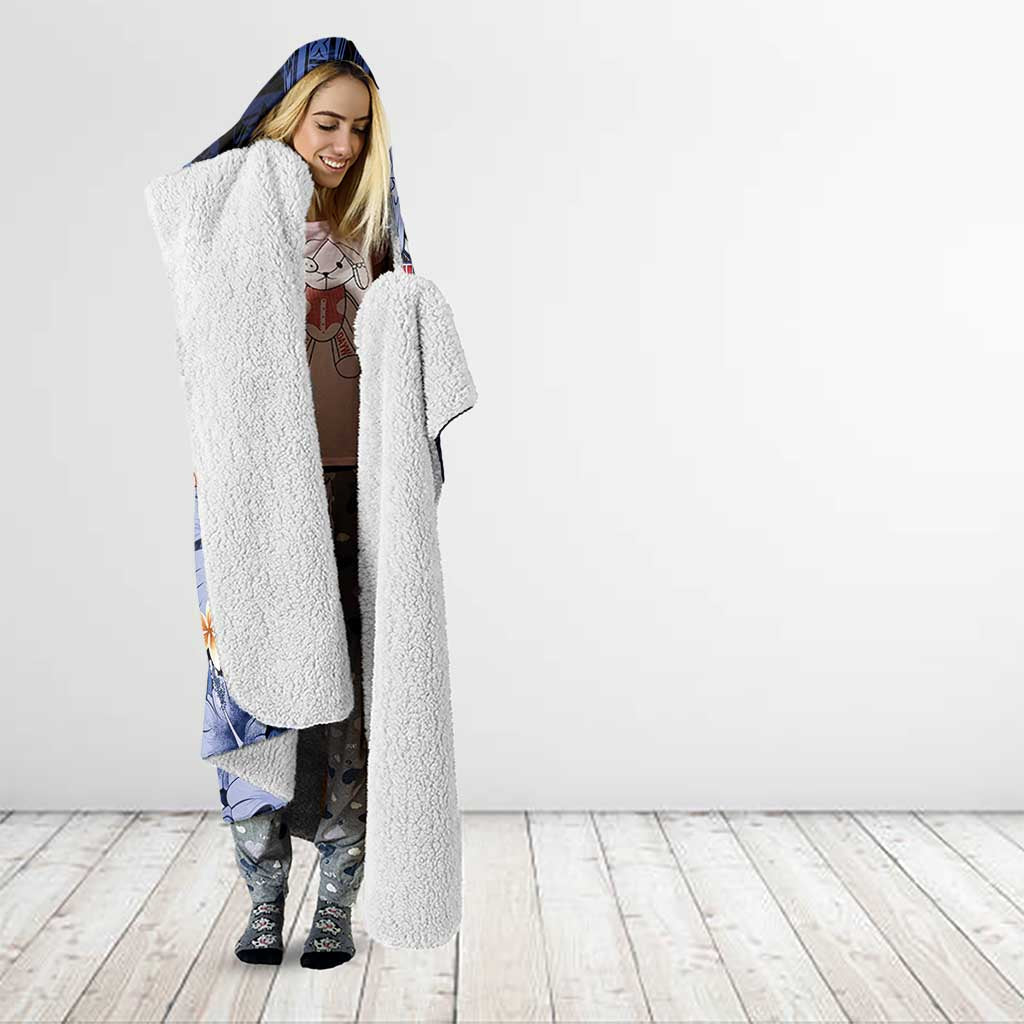 Tuamotu Islands Hooded Blanket Polynesian Pattern With Turtle