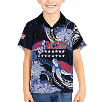 Tuamotu Islands Kid Hawaiian Shirt Polynesian Pattern With Turtle LT05 Kid Black - Polynesian Pride