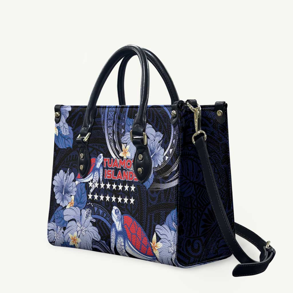 Tuamotu Islands Leather Bag Polynesian Pattern With Turtle