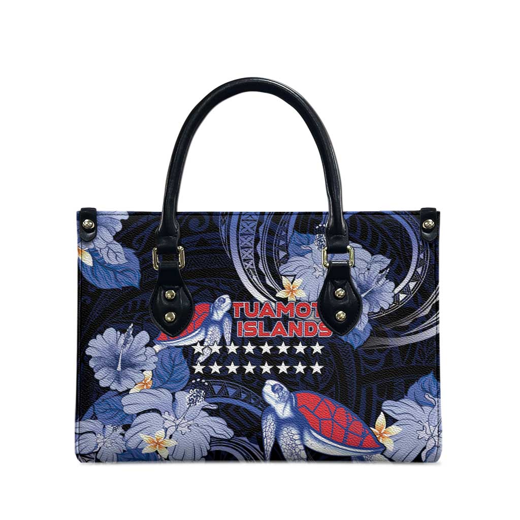 Tuamotu Islands Leather Bag Polynesian Pattern With Turtle