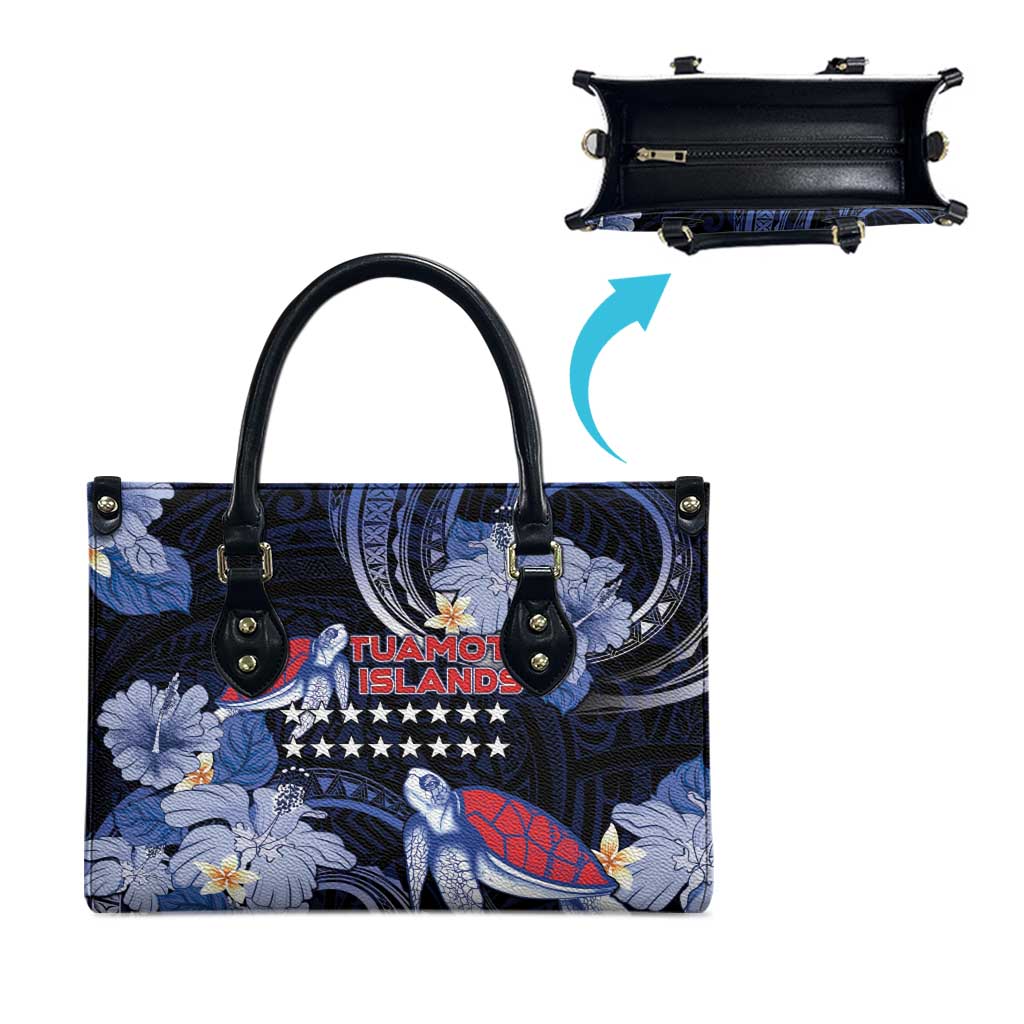 Tuamotu Islands Leather Bag Polynesian Pattern With Turtle