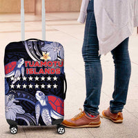 Tuamotu Islands Luggage Cover Polynesian Pattern With Turtle LT05 Black - Polynesian Pride