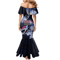 Tuamotu Islands Mermaid Dress Polynesian Pattern With Turtle