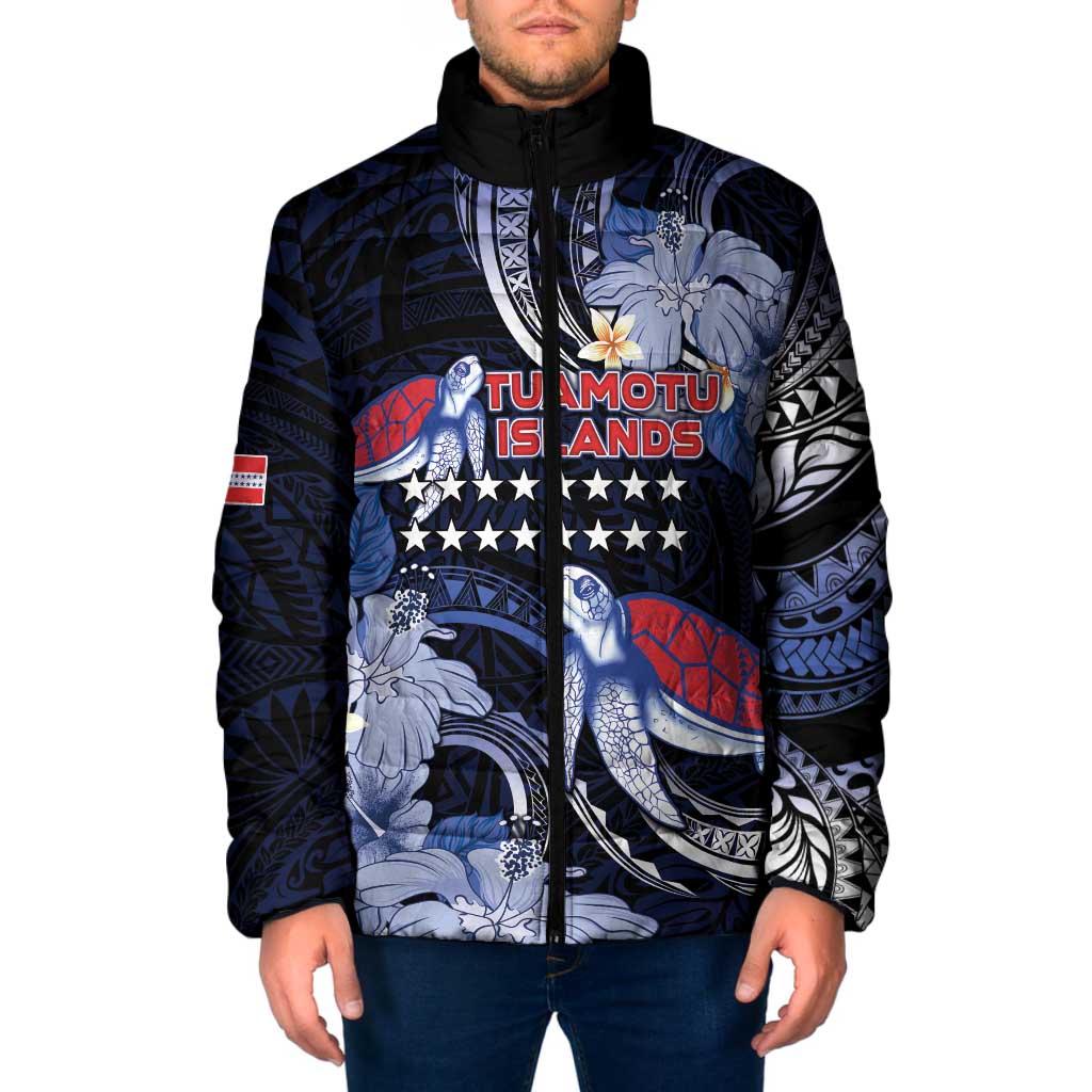 Tuamotu Islands Padded Jacket Polynesian Pattern With Turtle LT05 Men Black - Polynesian Pride