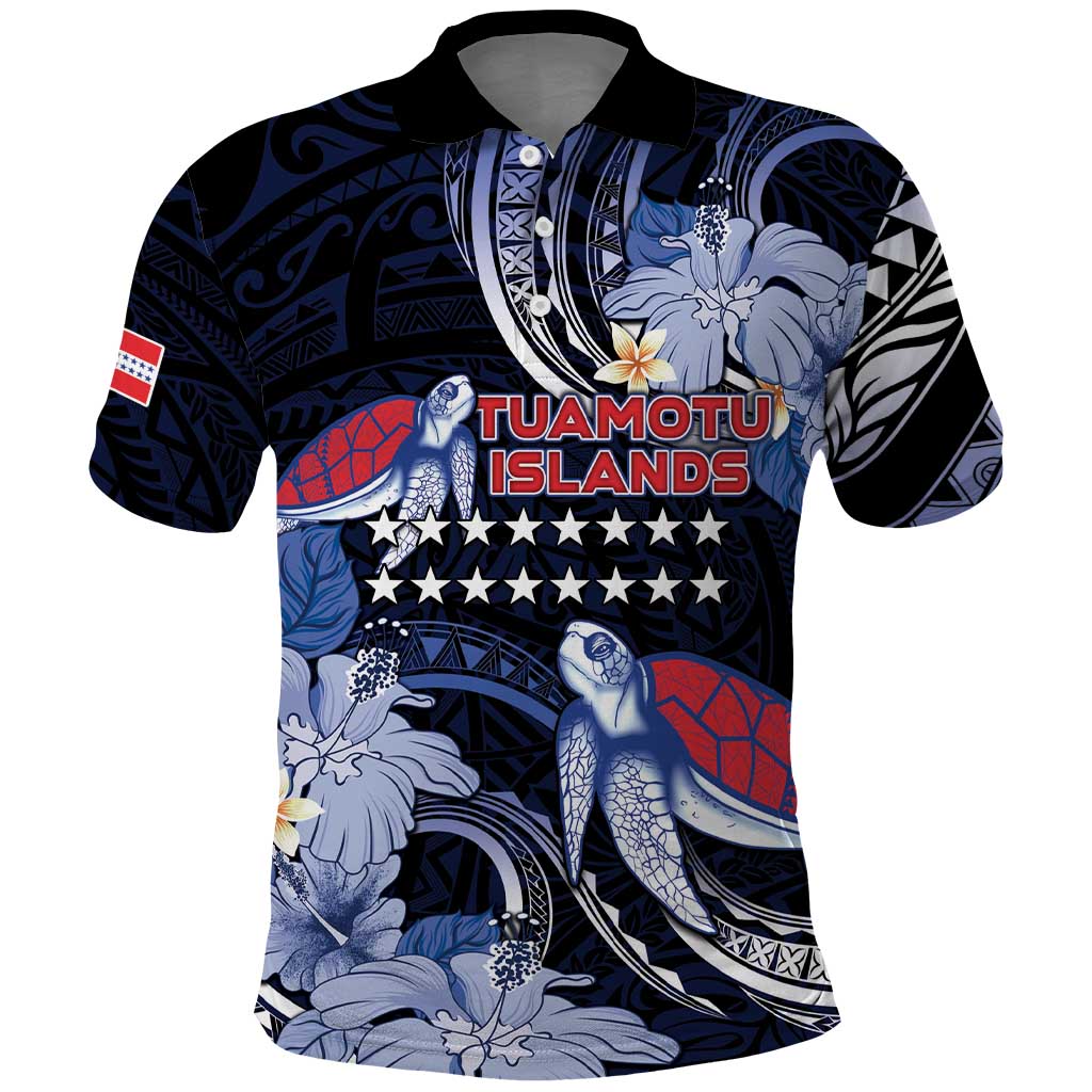 Tuamotu Islands Polo Shirt Polynesian Pattern With Turtle