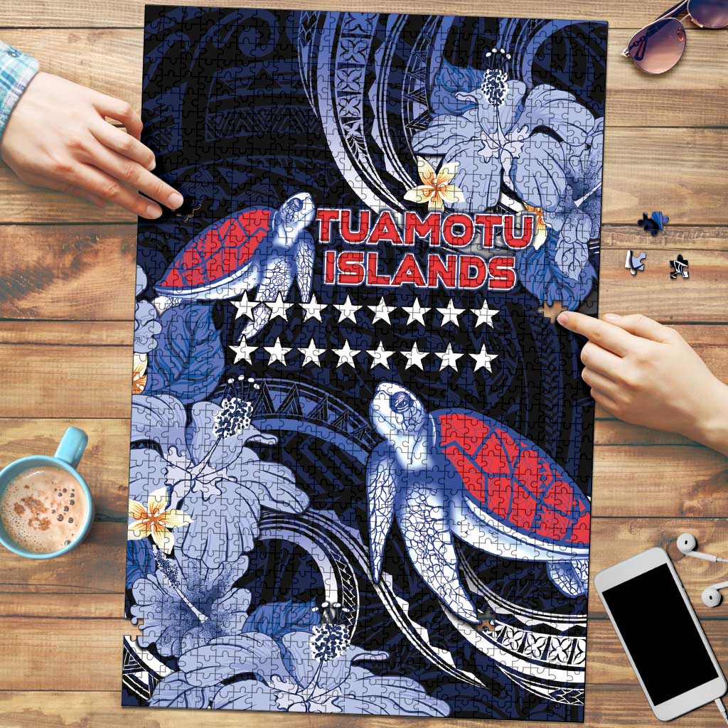 Tuamotu Islands Puzzle Polynesian Pattern With Turtle LT05 Black - Polynesian Pride