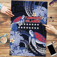 Tuamotu Islands Puzzle Polynesian Pattern With Turtle LT05 Black - Polynesian Pride