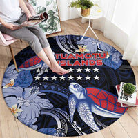 Tuamotu Islands Round Carpet Polynesian Pattern With Turtle LT05 - Polynesian Pride