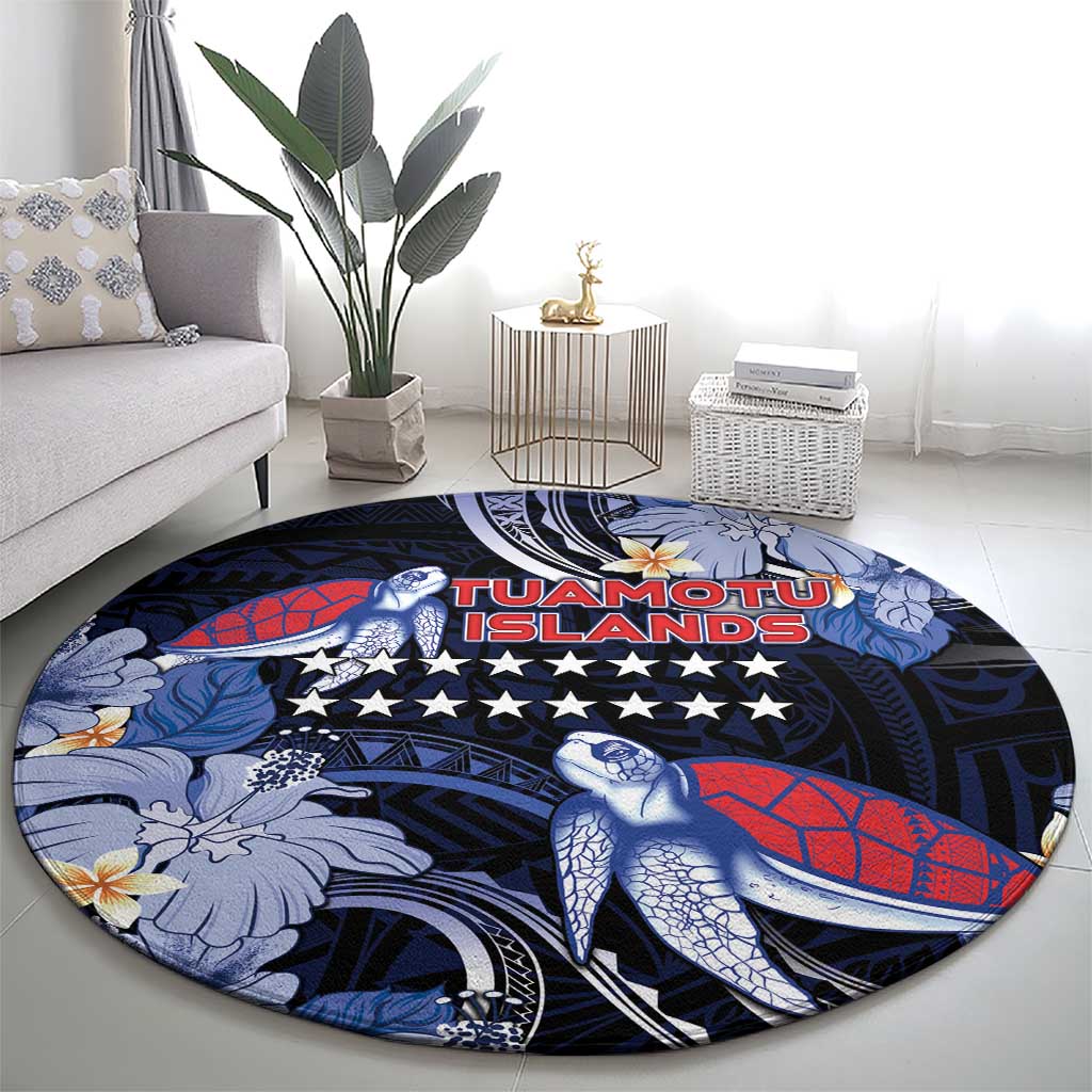 Tuamotu Islands Round Carpet Polynesian Pattern With Turtle LT05 - Polynesian Pride