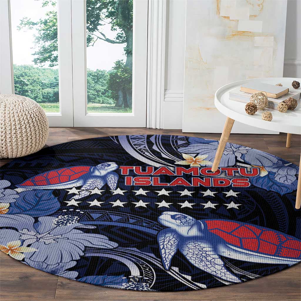 Tuamotu Islands Round Carpet Polynesian Pattern With Turtle LT05 - Polynesian Pride