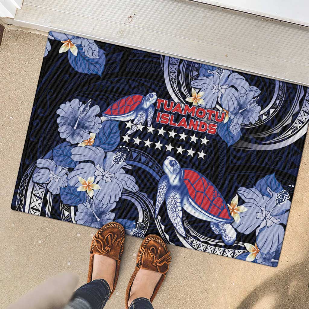 Tuamotu Islands Rubber Doormat Polynesian Pattern With Turtle LT05 - Polynesian Pride
