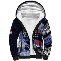 Tuamotu Islands Sherpa Hoodie Polynesian Pattern With Turtle