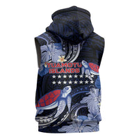 Tuamotu Islands Sleeveless Hoodie Polynesian Pattern With Turtle LT05 - Polynesian Pride