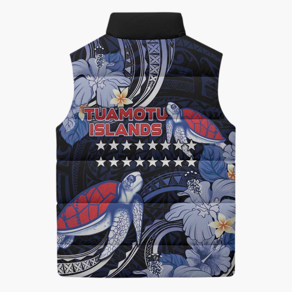 Tuamotu Islands Sleeveless Puffer Jacket Polynesian Pattern With Turtle LT05 - Polynesian Pride