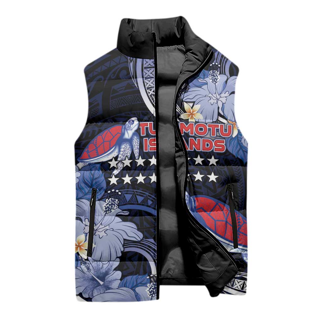 Tuamotu Islands Sleeveless Puffer Jacket Polynesian Pattern With Turtle LT05 - Polynesian Pride