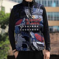 Tuamotu Islands Sleeveless Puffer Jacket Polynesian Pattern With Turtle LT05 - Polynesian Pride