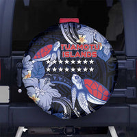 Tuamotu Islands Spare Tire Cover Polynesian Pattern With Turtle LT05 No hole Black - Polynesian Pride