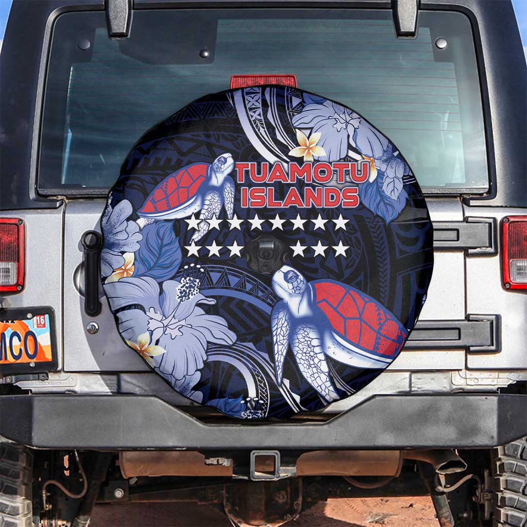 Tuamotu Islands Spare Tire Cover Polynesian Pattern With Turtle LT05 Black - Polynesian Pride