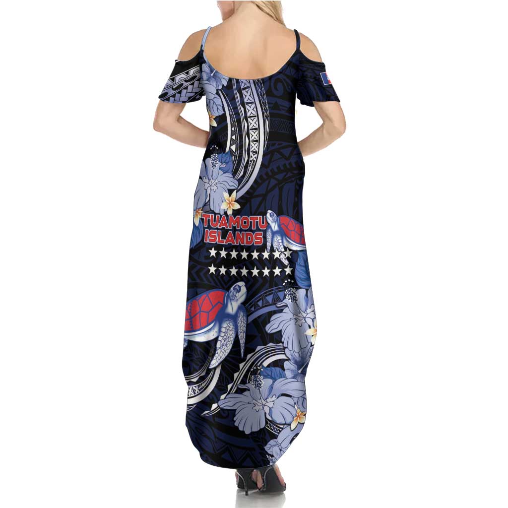 Tuamotu Islands Summer Maxi Dress Polynesian Pattern With Turtle LT05 - Polynesian Pride