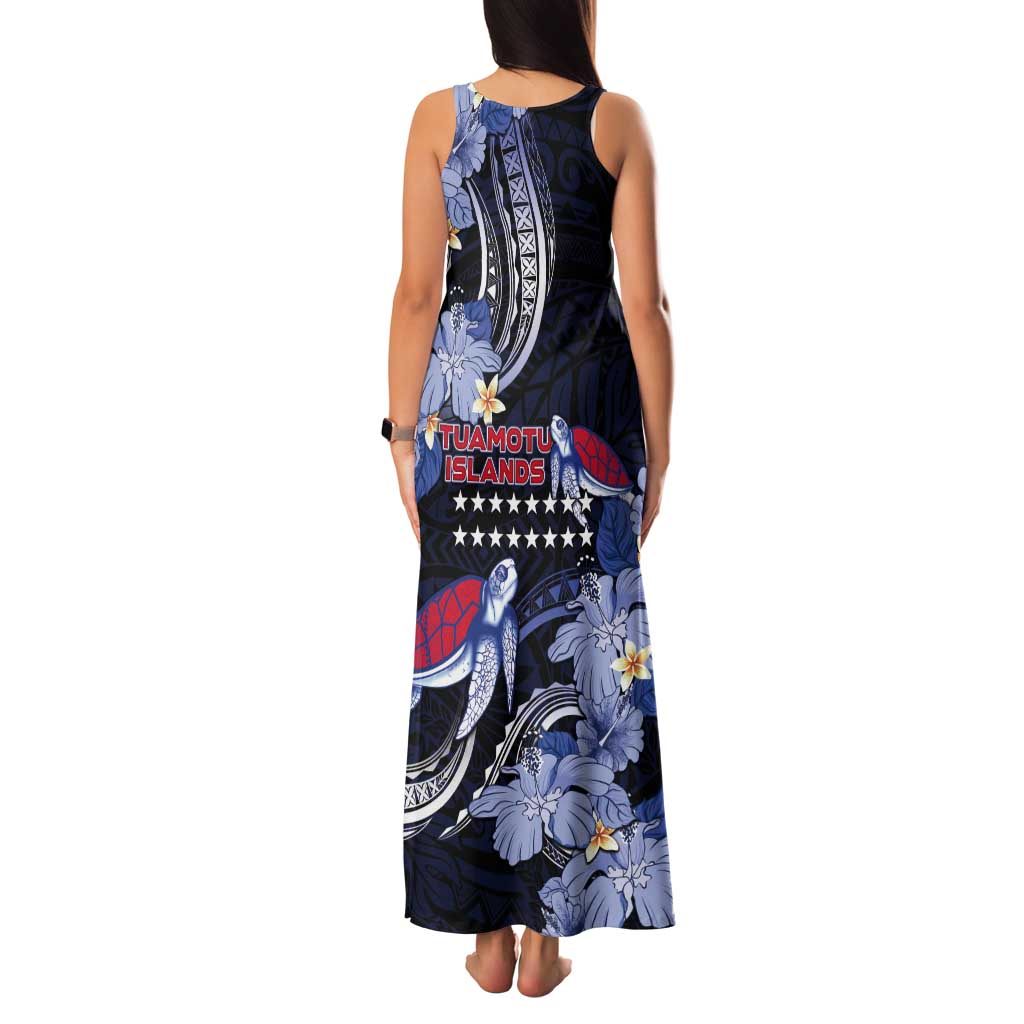 Tuamotu Islands Tank Maxi Dress Polynesian Pattern With Turtle LT05 - Polynesian Pride