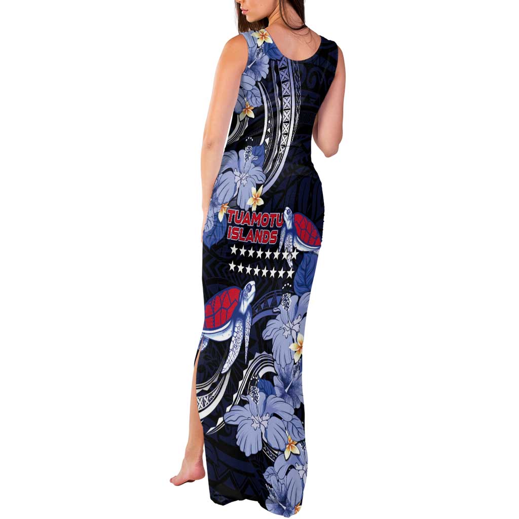 Tuamotu Islands Tank Maxi Dress Polynesian Pattern With Turtle LT05 - Polynesian Pride