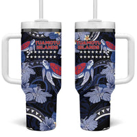 Tuamotu Islands Tumbler With Handle Polynesian Pattern With Turtle LT05 One Size: 40 oz Black - Polynesian Pride