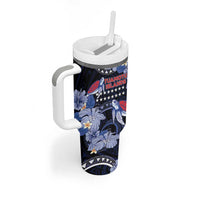 Tuamotu Islands Tumbler With Handle Polynesian Pattern With Turtle LT05 - Polynesian Pride
