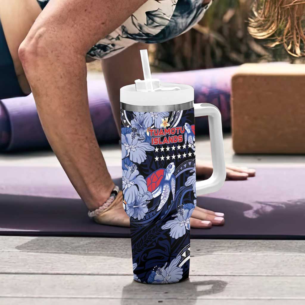 Tuamotu Islands Tumbler With Handle Polynesian Pattern With Turtle LT05 - Polynesian Pride