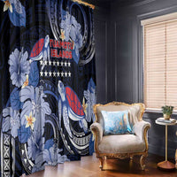 Tuamotu Islands Window Curtain Polynesian Pattern With Turtle